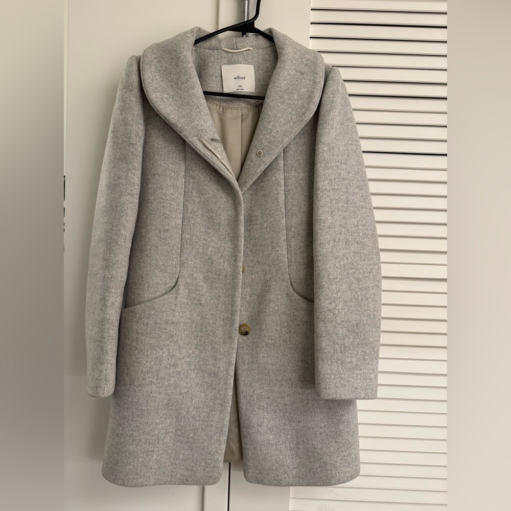 Wilfred Heather Light Gray Cocoon Coat
